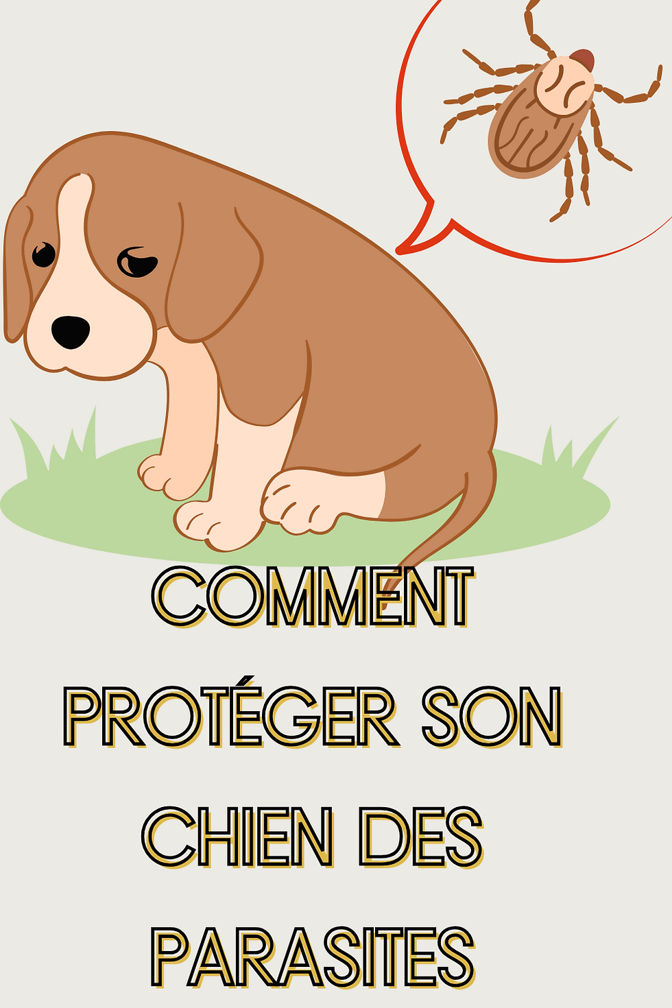 Dessin de chien ayant une tique
