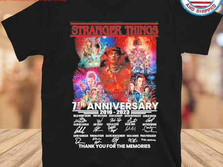 Gousclothing - Stranger Things 7th Anniversary 2016 – 2023 Thank You For The Memories Unisex T-Shirt