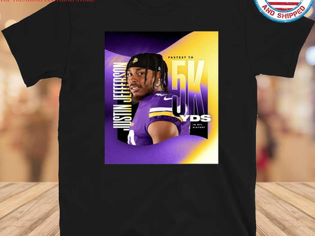Gousclothing - Justin Jefferson Fastest To 5000 Yds In Nfl History Shirt