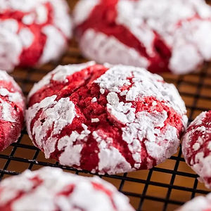 Red Velvet Crinkle Cookies