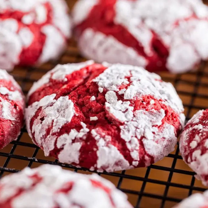 Red Velvet Crinkle Cookies image