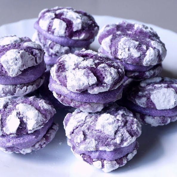 Filled Ube Crinkle Cookies image