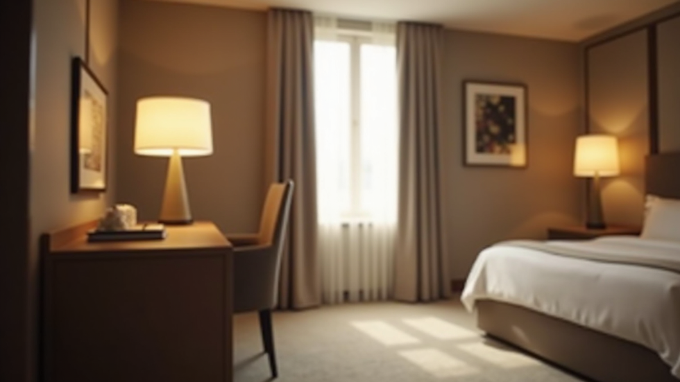 Close-up view of a luxury hotel room with elegant decor