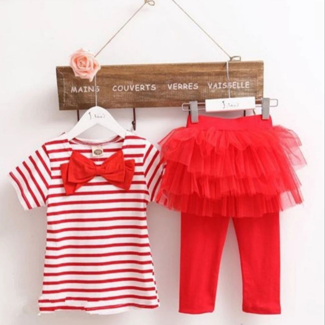 Stripe tutu pants set