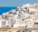 White walls of buildings in Ostuni in Puglia Italy