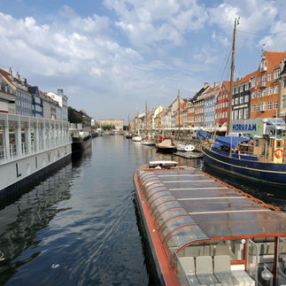 A tourist boat in a canal