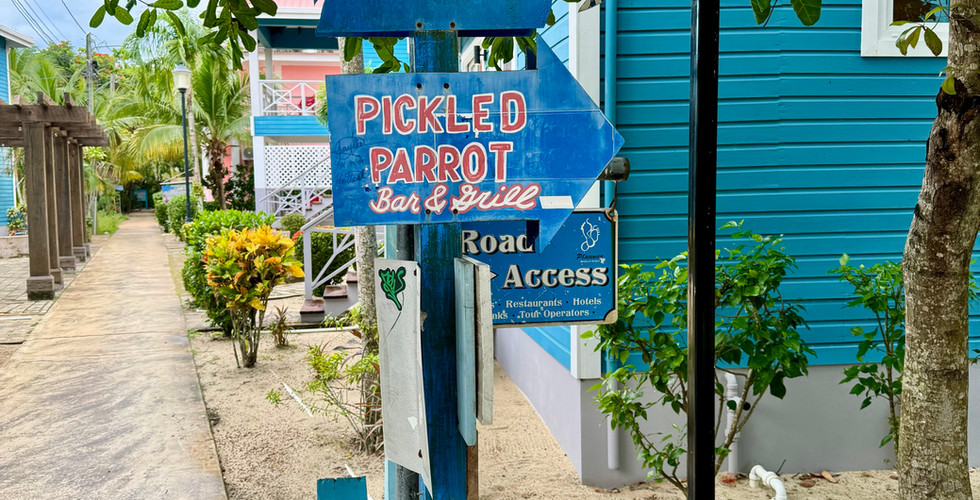 Sign to Pickled Parrot, great for Ex-Pats