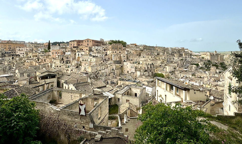 View of the many levels of Matera