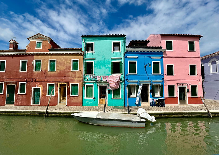 Colorful buildings on Burano Italy