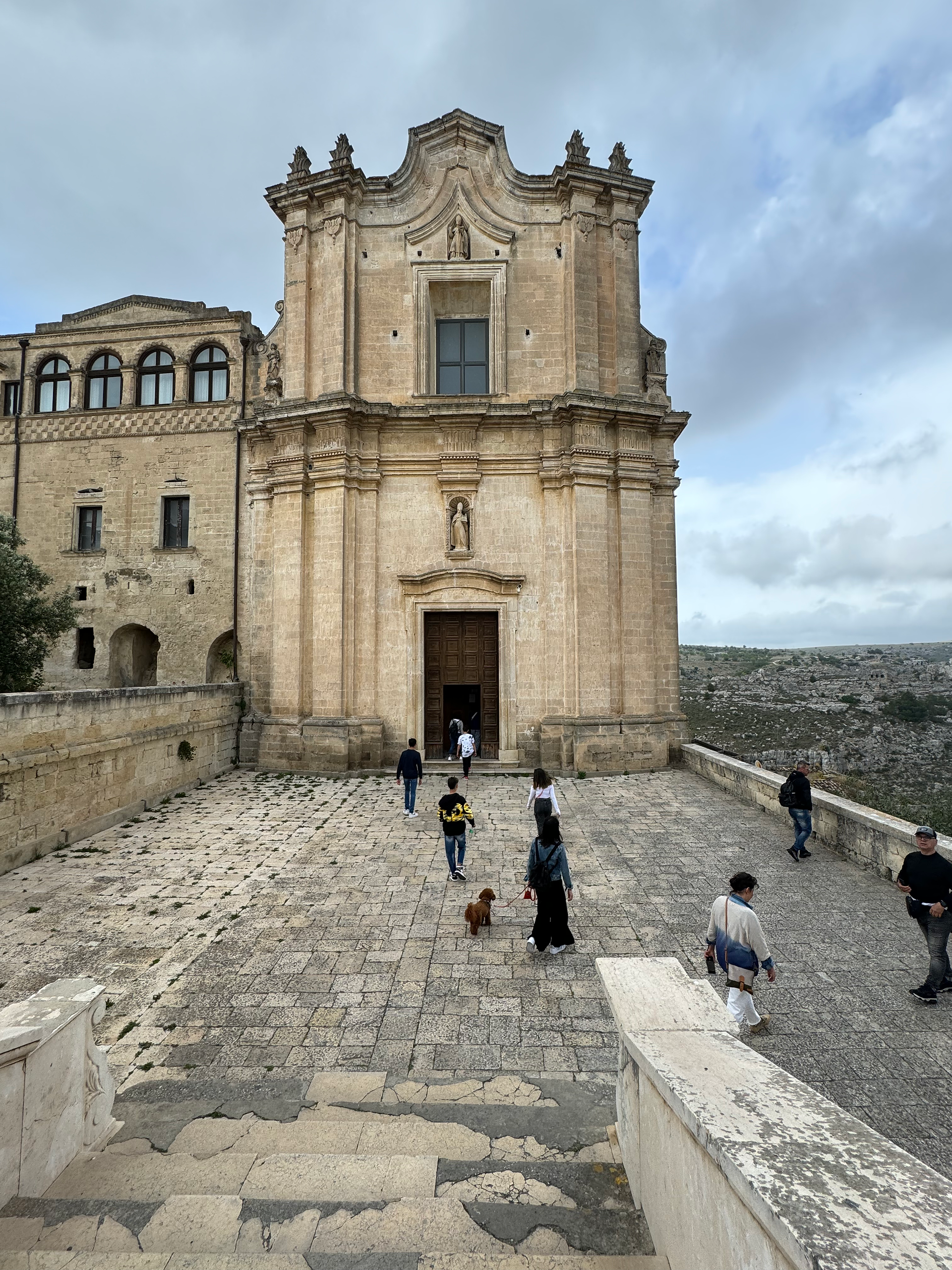 Looking at the front of the Church of San Pietro Barisano