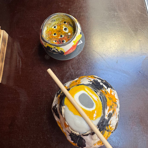 Cocktails in ceramic cups