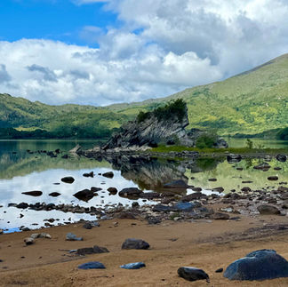 Beach on lake in Killarney National Park in Ireland