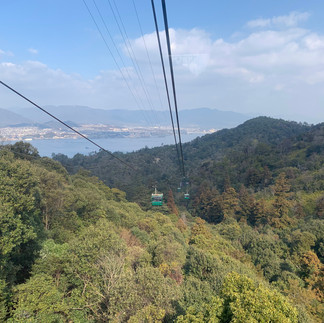Riding up the Miyajima Ropeway