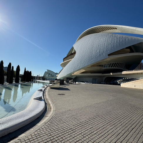 White modern building in Valencia Spain