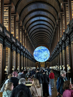 Large Globe Hanging in the Long Room Library at the Book of Kells