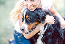 Woman Hugging Dog