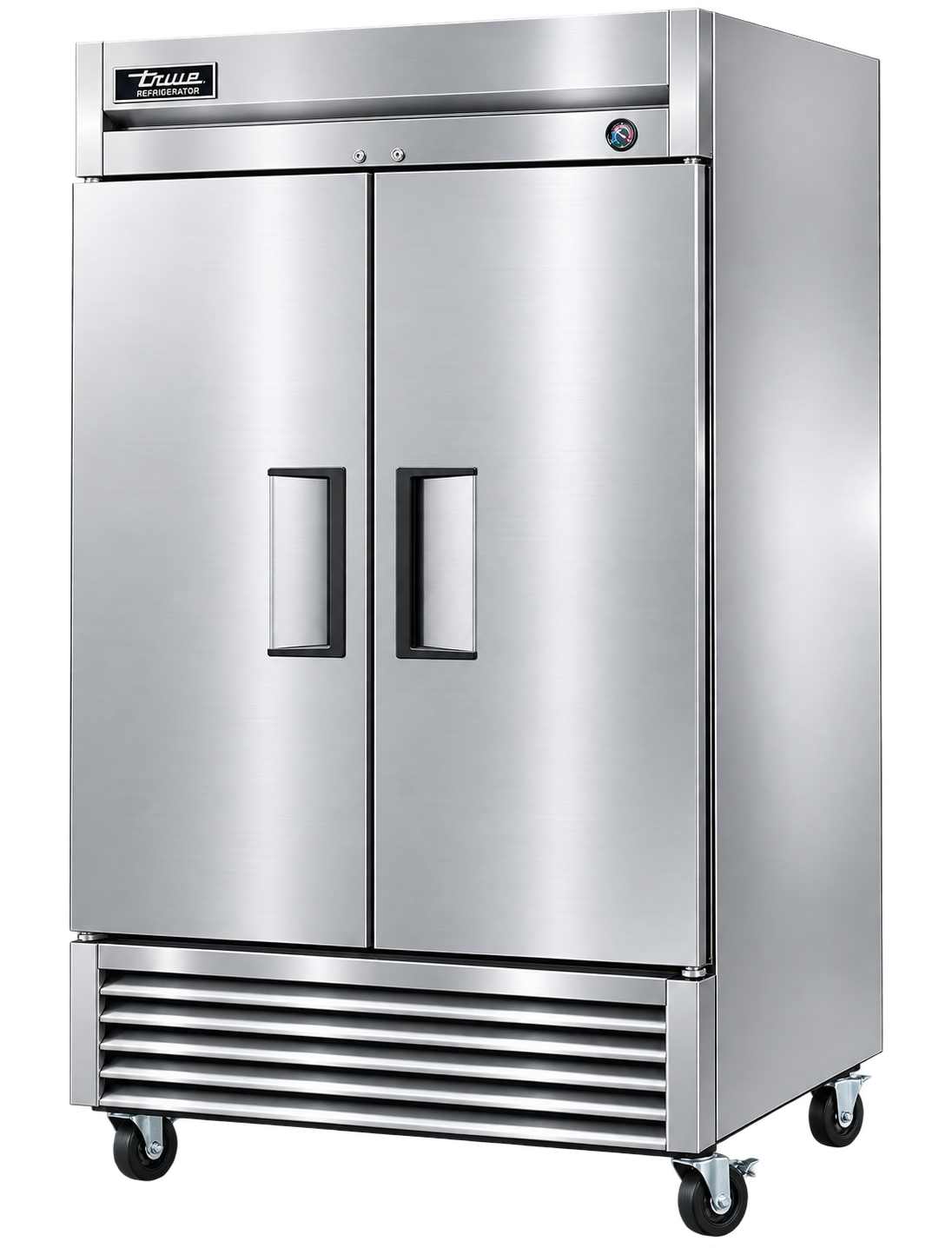 Upright stainless-steel refrigeration cabinet