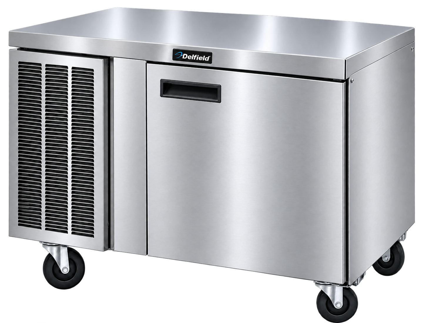 Undercounter commercial refrigeration cabinet with side ventilation