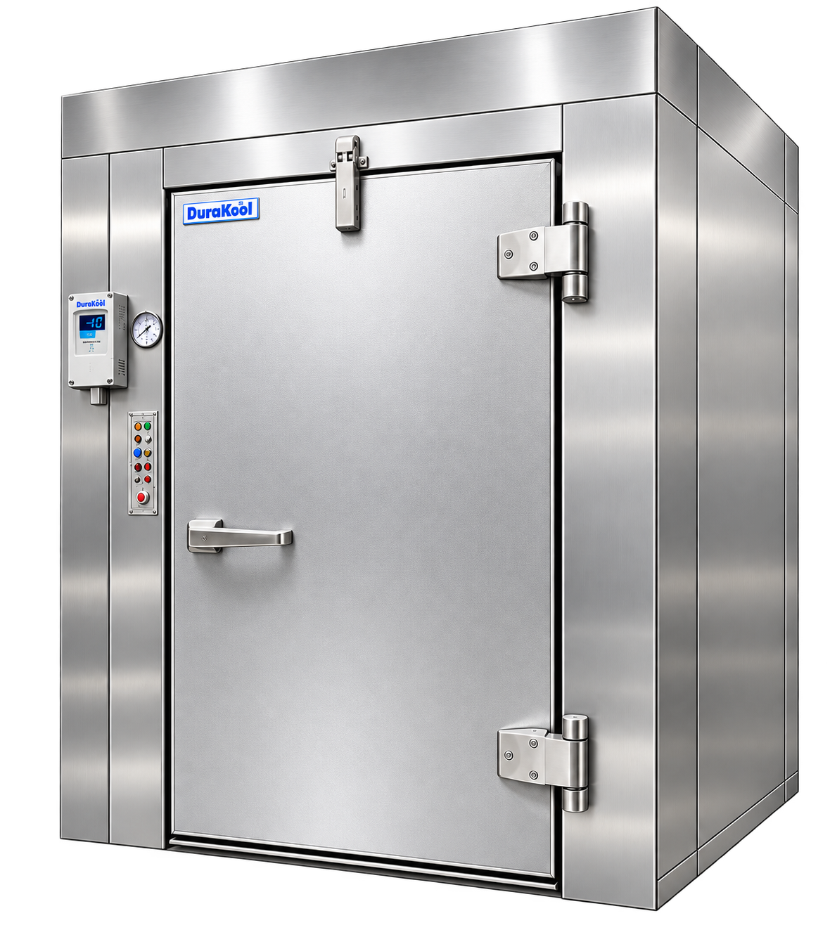 Insulated walk-in cooler and freezer enclosure with temperature controls