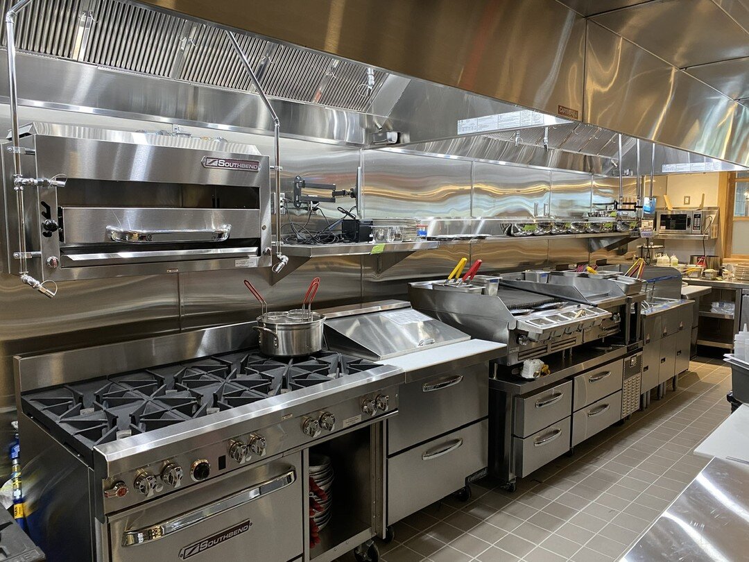 Commercial kitchen cooking line and stainless-steel equipment