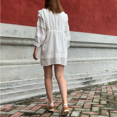 Blouse Tablier De Maison Avec Manches - En Satin De Coton Coloré - Neuf Avec étiquettes