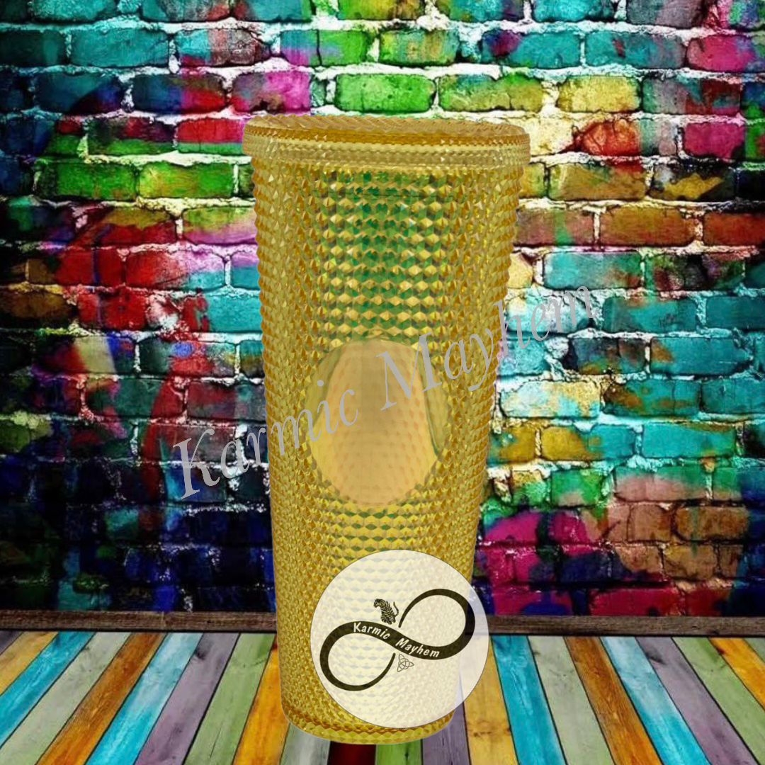 24oz  Transparent Yellow Studded Tumbler