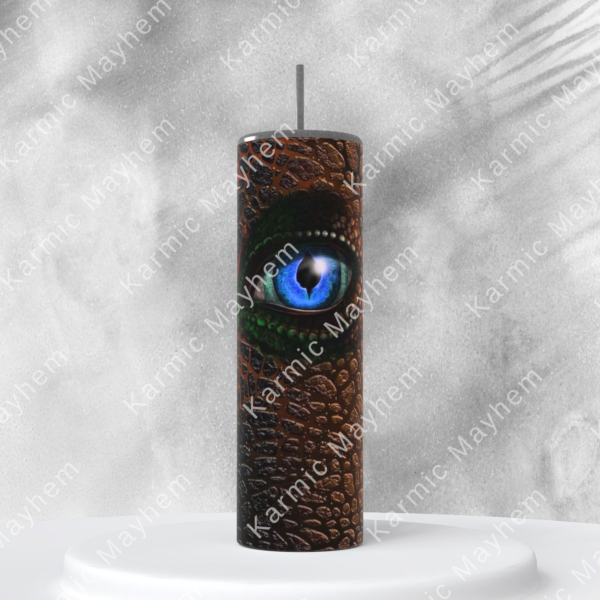 Brown and Orange Dragon Eye Tumbler