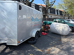 Duct Solutions trailer at a scheduled cleaning