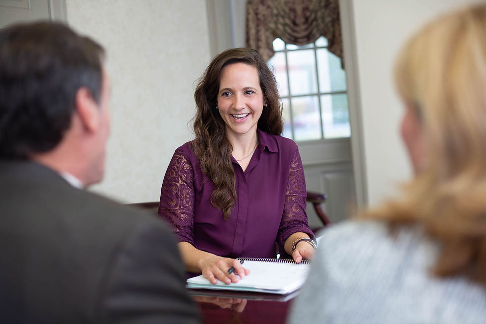 Lauren meeting with service business owners representing doing their content marketing