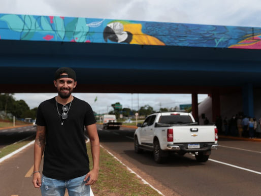 Viaduto da UFMS é revitalizado e expõe cores da fauna de MS