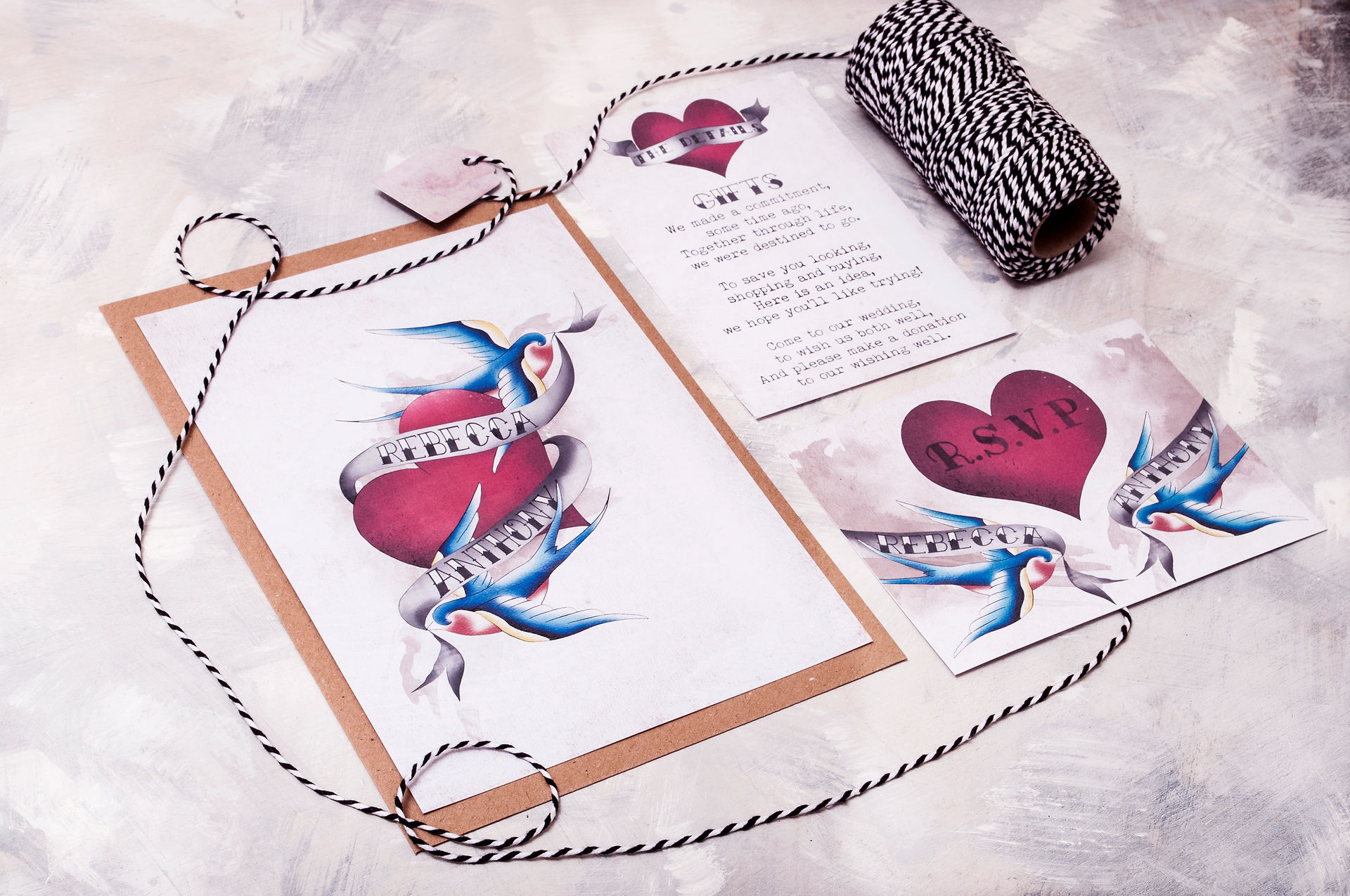 Tattoo wedding invitations