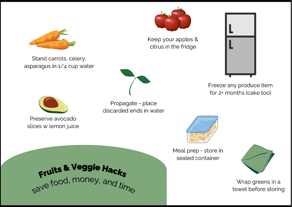 An infographic with tips to keeping food good for longer.