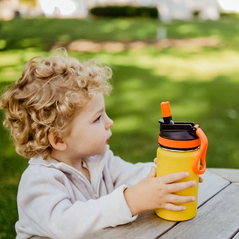 Thumbnail: Lil Chill Kids SS Insulated Sip Flask - Yellow, 12 oz