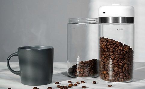 Shelbru Smart Canister on kitchen bench lifestyle image