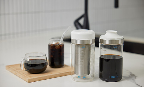 Shelbru coldbrew on kitchen bench lifestyle image