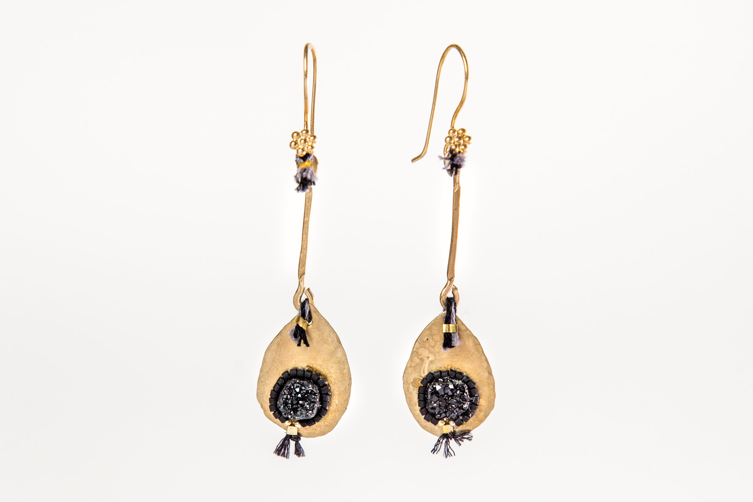 Small teardrop with Druzi Earring