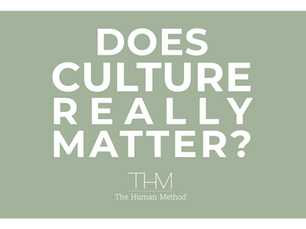 Does Culture really matter? white text on sage background