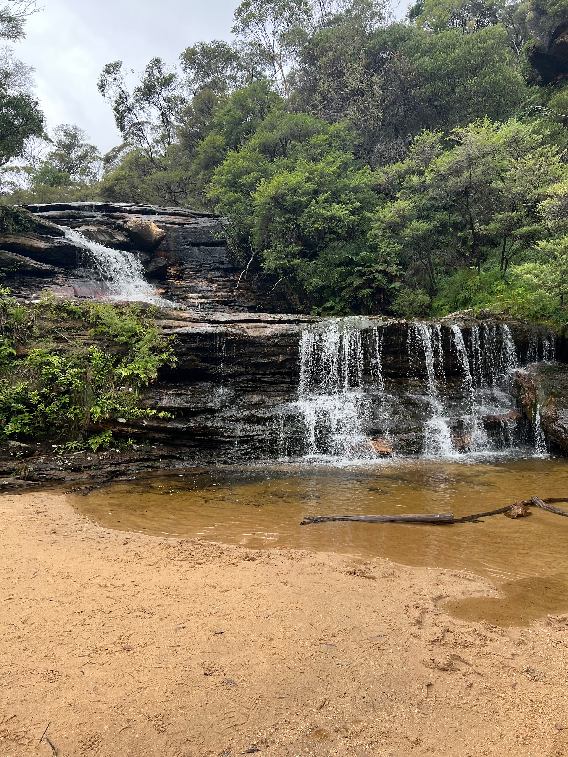 waterfall with sandy bottom