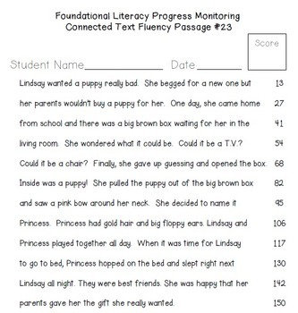 RTI: 60 Fluency Passages for Progress Monitoring Reading ...