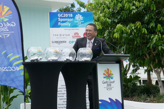 Kiong Chan was asked to MC the Badminton Draw for the Gold Coast Commonwealth Games 