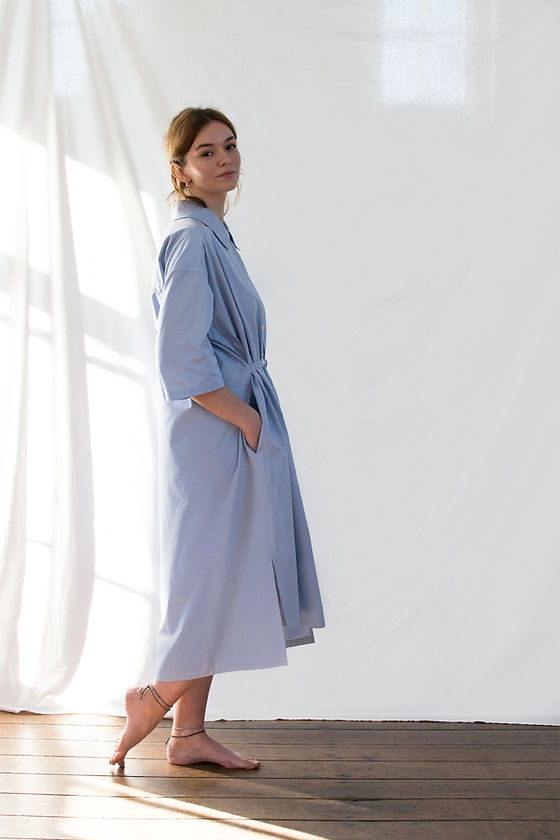 light blue shirt dress Cute Light Blue Dress - Shirt Dress - Button-Up Dress - Long Sleeve Dress - $79.00