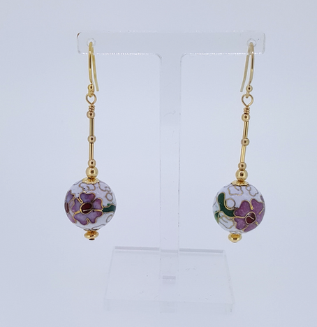 Cloisonné & Murano Vintage Earrings