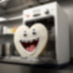 A dishwasher appliance is in love