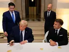 United States of America President Donald J. Trump signs a Memorandum of Understanding between the Islamic Republic of Iran and the United States at the Palace of Versailles, France on June 17, 2026. (Photo: White House).
