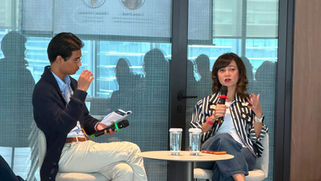 Donna Priadi, Managing Director of the American Chamber of Commerce in Indonesia (AmCham Indonesia), speaks at the final session of International Relations for Business Academy 3.0, moderated by Michael Tomasoa of Foreign Policy Talks. (Photo: Foreign Policy Talks)