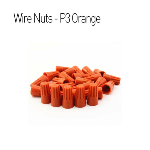 100 PCS Orange Wire Connector Nuts, P3 Type Easy TwistOn Ribbed Cap
