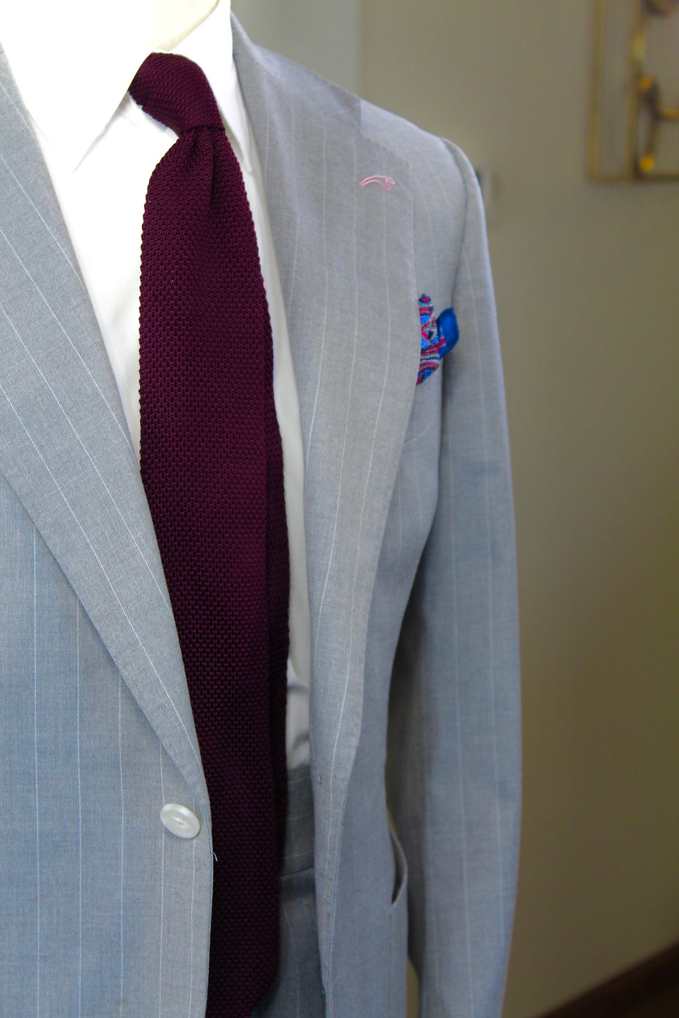 Thumbnail: Light Grey Pinstripe Suit (Single-Breasted)
