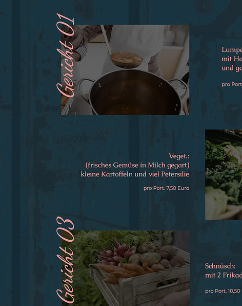 Ausschnitt aus Website: Gerichte