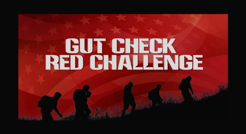 Gut Check Red Challenge red American flag background