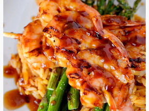 Asian Honey-Tea Grilled Prawns